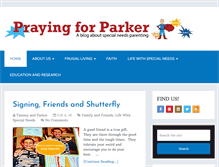 Tablet Screenshot of prayingforparker.com